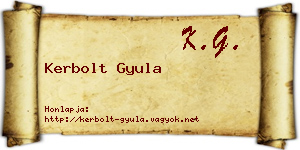 Kerbolt Gyula névjegykártya
