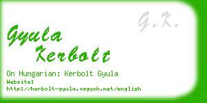 gyula kerbolt business card